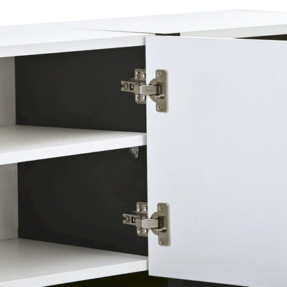 Modern Rectangle TV Stand for TVs Up to 80  with High Gloss UV Surface