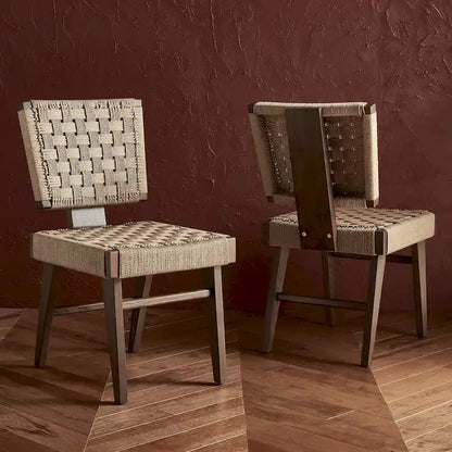 SAFAVIEH Couture Justice Woven Dining Chair (Set of 2) - 19 In. W x 24 In. D x 35 In. H - 19Wx24Dx35H