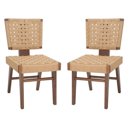 SAFAVIEH Couture Justice Woven Dining Chair (Set of 2) - 19 In. W x 24 In. D x 35 In. H - 19Wx24Dx35H