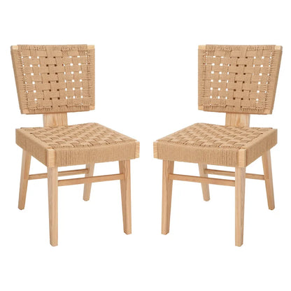SAFAVIEH Couture Justice Woven Dining Chair (Set of 2) - 19 In. W x 24 In. D x 35 In. H - 19Wx24Dx35H