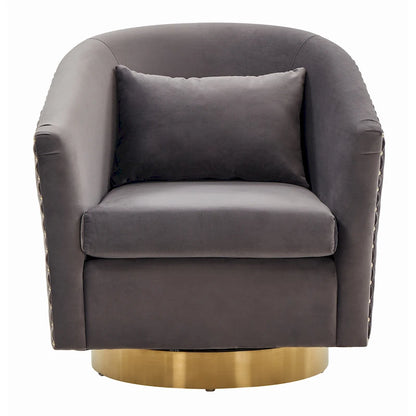 Quilted Swivel Tub Chair with Upholstered Seat and 360-Degree Rotating Base for Living Room