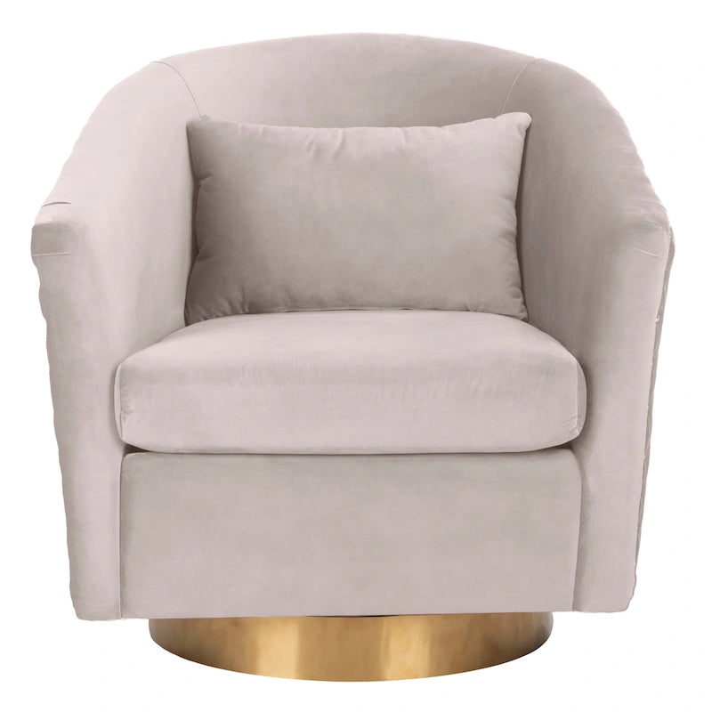 Quilted Swivel Tub Chair with Upholstered Seat and 360-Degree Rotating Base for Living Room
