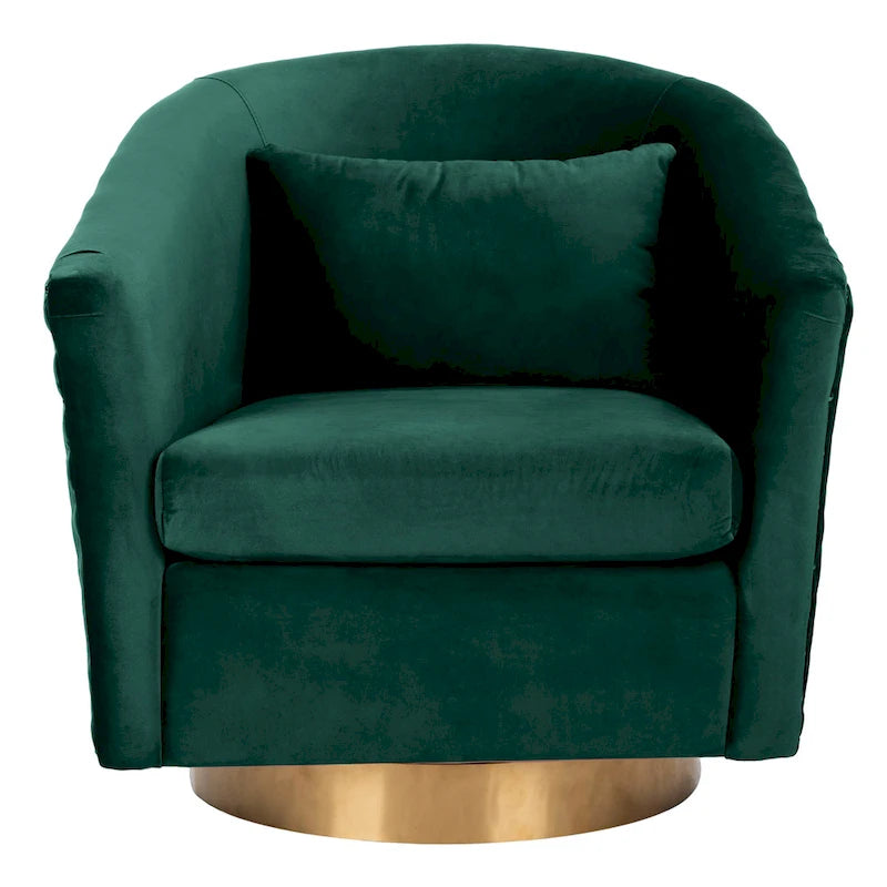 Quilted Swivel Tub Chair with Upholstered Seat and 360-Degree Rotating Base for Living Room