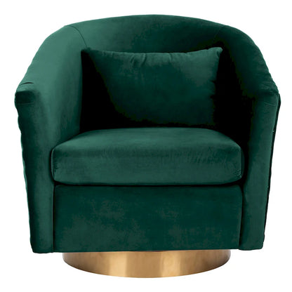 Quilted Swivel Tub Chair with Upholstered Seat and 360-Degree Rotating Base for Living Room