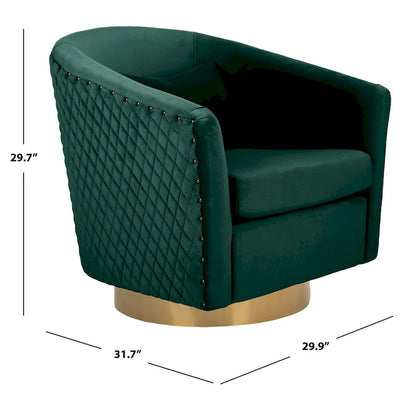 Quilted Swivel Tub Chair with Upholstered Seat and 360-Degree Rotating Base for Living Room