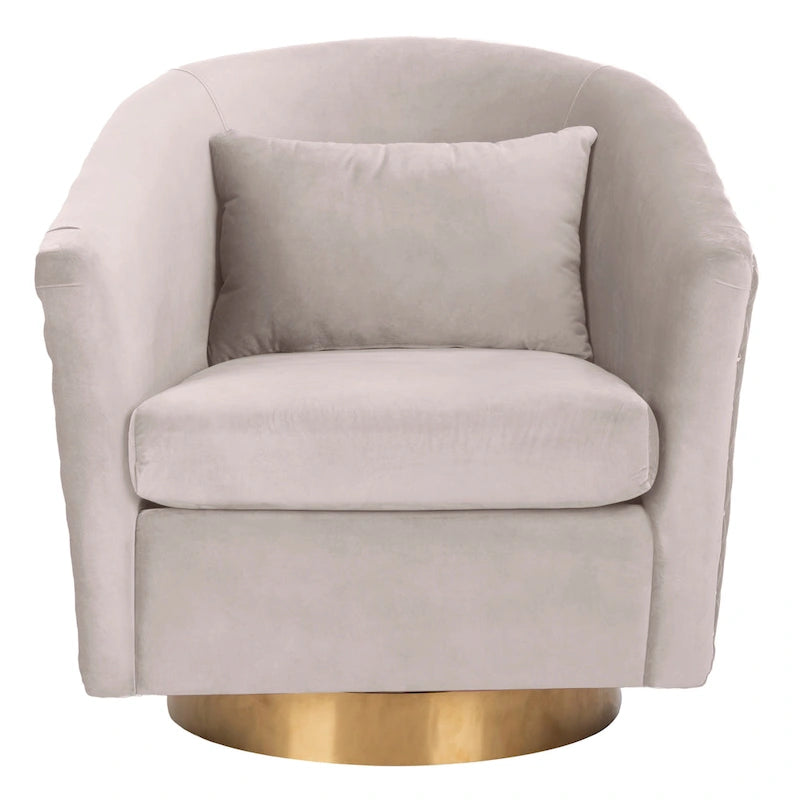 Quilted Swivel Tub Chair with Upholstered Seat and 360-Degree Rotating Base for Living Room