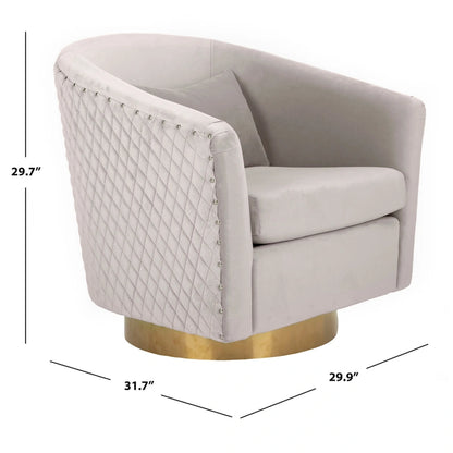Quilted Swivel Tub Chair with Upholstered Seat and 360-Degree Rotating Base for Living Room
