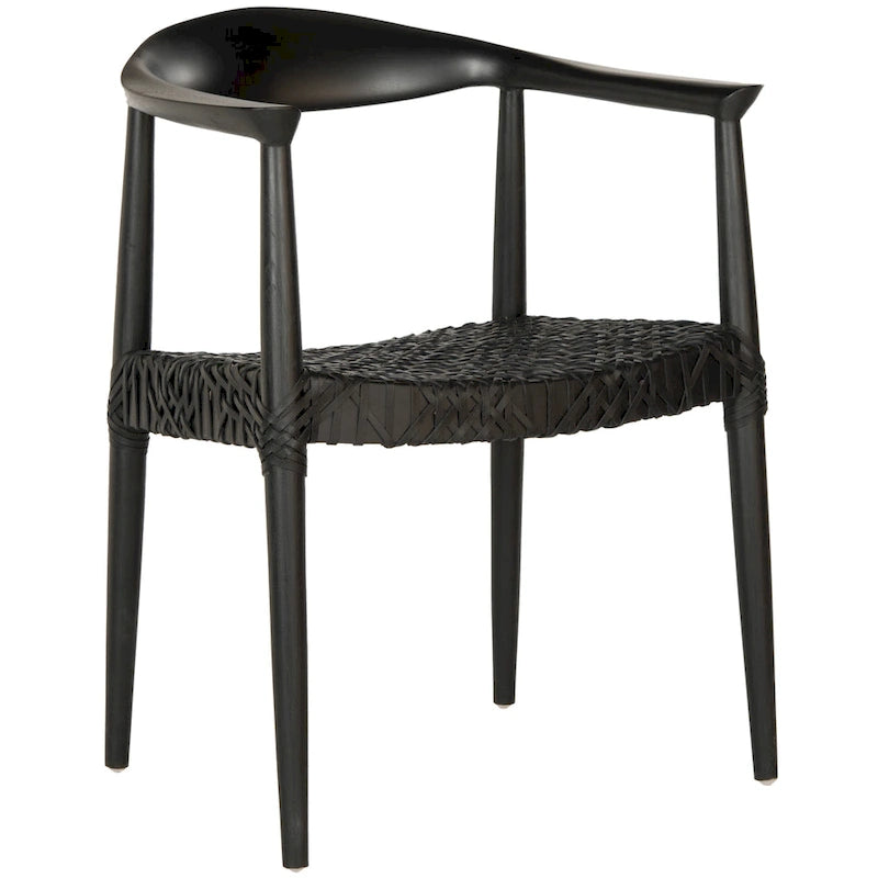 SAFAVIEH Trix Bandelier Black Dining Arm Chair - 24.8  x 18.9  x 30.7  - 25 W x 19 D x 31 H