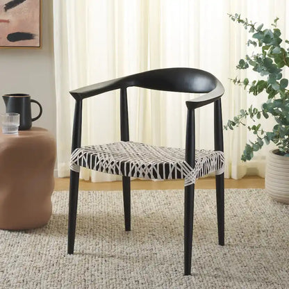 SAFAVIEH Trix Bandelier Black Dining Arm Chair - 24.8  x 18.9  x 30.7  - 25 W x 19 D x 31 H