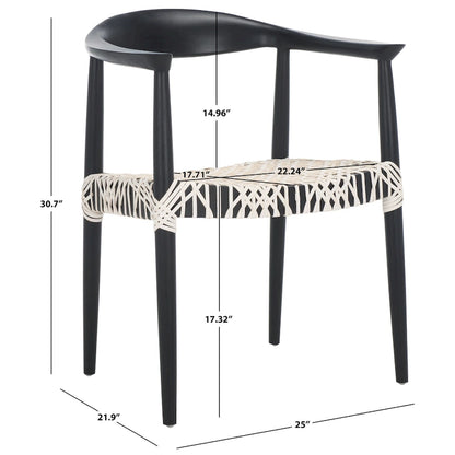 SAFAVIEH Trix Bandelier Black Dining Arm Chair - 24.8  x 18.9  x 30.7  - 25 W x 19 D x 31 H