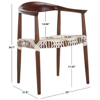 SAFAVIEH Trix Bandelier Black Dining Arm Chair - 24.8  x 18.9  x 30.7  - 25 W x 19 D x 31 H