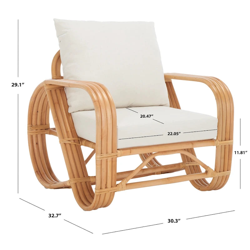 SAFAVIEH Alvena Accent Chair with Cushion - 30  W x 33  D x 29  H - 30Wx33Dx29H