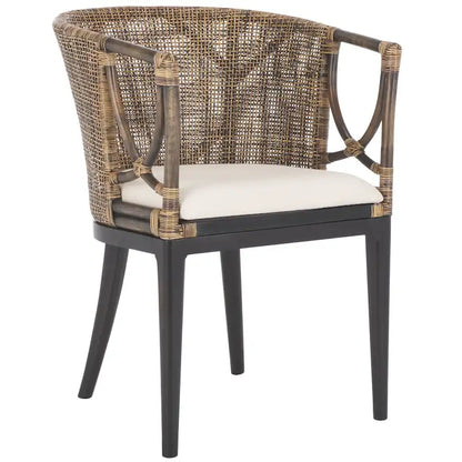 SAFAVIEH Olafia Dining Brown/ Black Arm Chair - 22.3  x 23.3  x 31.5  - 22Wx23Dx32H