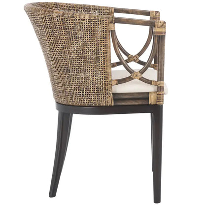 SAFAVIEH Olafia Dining Brown/ Black Arm Chair - 22.3  x 23.3  x 31.5  - 22Wx23Dx32H