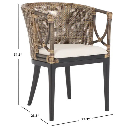 SAFAVIEH Olafia Dining Brown/ Black Arm Chair - 22.3  x 23.3  x 31.5  - 22Wx23Dx32H