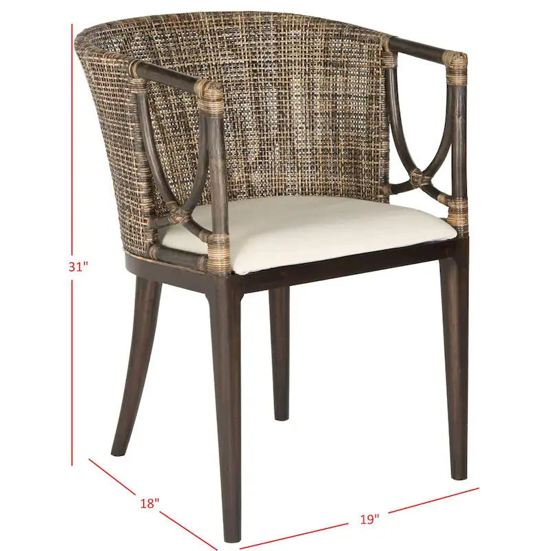 SAFAVIEH Olafia Dining Brown/ Black Arm Chair - 22.3  x 23.3  x 31.5  - 22Wx23Dx32H