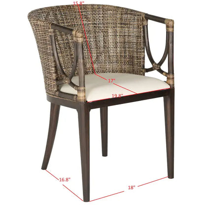 SAFAVIEH Olafia Dining Brown/ Black Arm Chair - 22.3  x 23.3  x 31.5  - 22Wx23Dx32H
