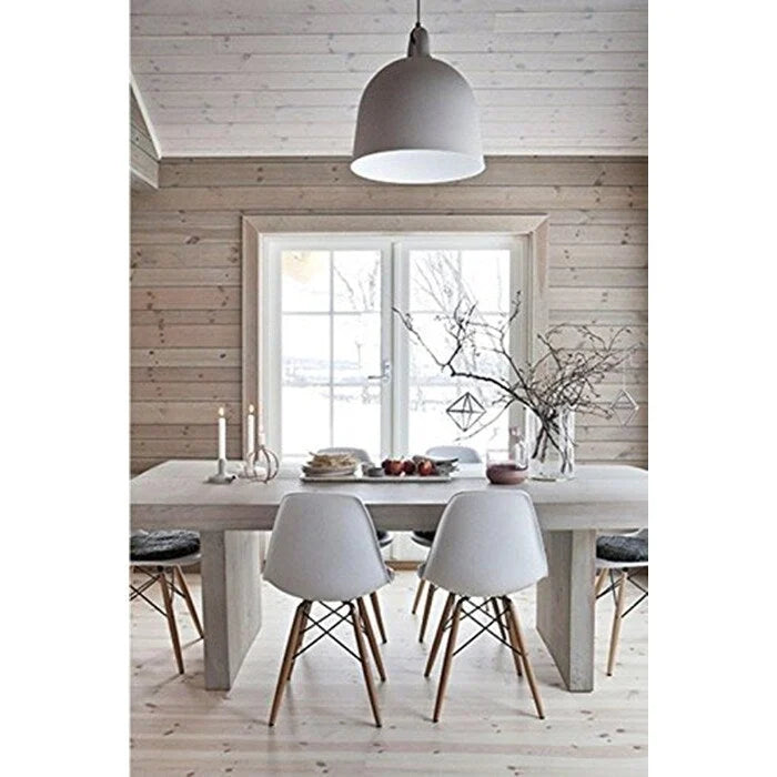 Designer Plastic Eiffel Chair Natural Wood Legs Retro Dining Armless With Back Desk Accent Living Room Side Dowel DSW