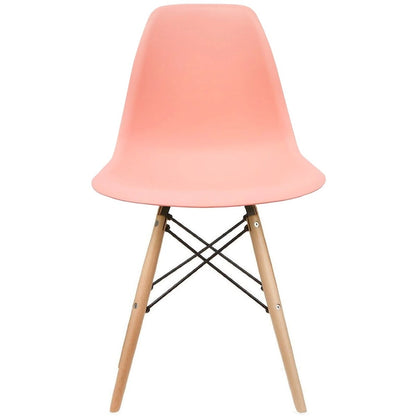 Designer Plastic Eiffel Chair Natural Wood Legs Retro Dining Armless With Back Desk Accent Living Room Side Dowel DSW