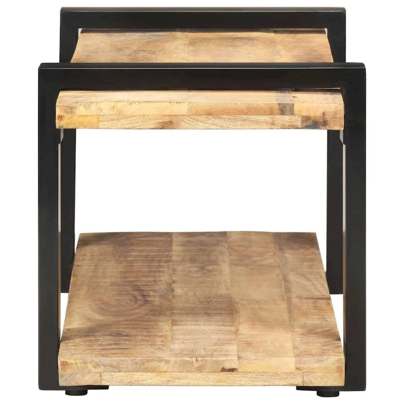 vidaXL TV Stand 35.4 x15.7 x15.7  Rough Mango Wood