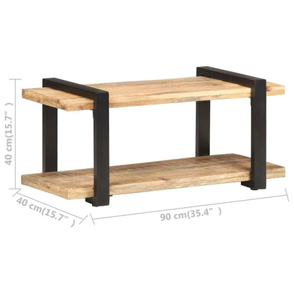 vidaXL TV Stand 35.4 x15.7 x15.7  Rough Mango Wood