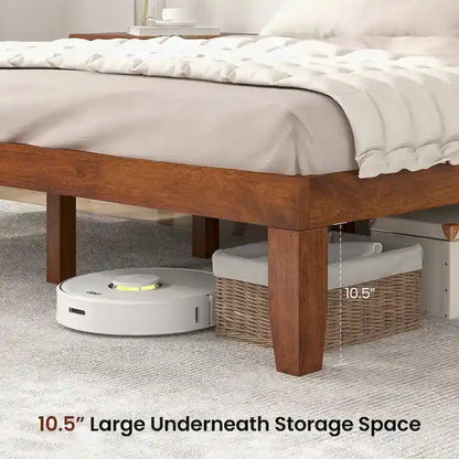 Gymax 14  Full Size Wooden Platform Bed Frame w/ Strong Slat Support