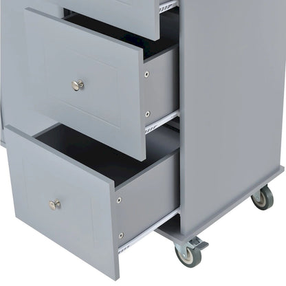 Multifunctional Kitchen Cart with Spice Rack and Adjustable Shelves
