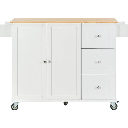 Multifunctional Kitchen Cart with Spice Rack and Adjustable Shelves