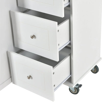 Multifunctional Kitchen Cart with Spice Rack and Adjustable Shelves