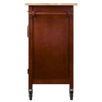 Marissa Kitchen Cart, Walnut - 36.18 x 18.5 x 34.61 inches