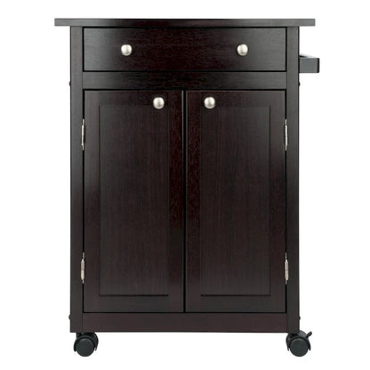 Savannah Utility Kitchen Cart, Espresso - 26.89 x 17.72 x 34.02 inches