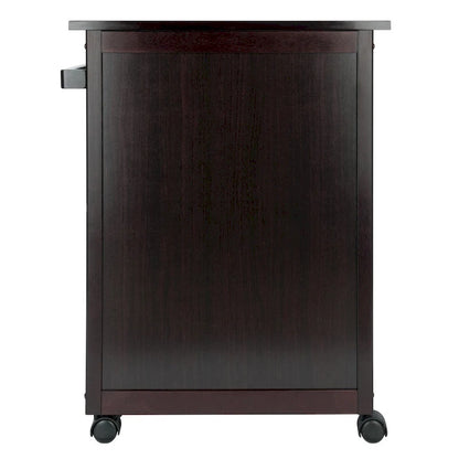 Savannah Utility Kitchen Cart, Espresso - 26.89 x 17.72 x 34.02 inches