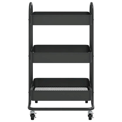 vidaXL Trolley 3-Tier Kitchen Trolley Kitchen Island Storage Utility Cart - 16.9 x 13.4 x 31.1