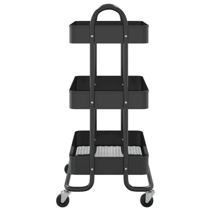 vidaXL Trolley 3-Tier Kitchen Trolley Kitchen Island Storage Utility Cart - 16.9 x 13.4 x 31.1