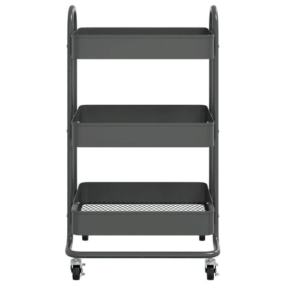 vidaXL Trolley 3-Tier Kitchen Trolley Kitchen Island Storage Utility Cart - 16.9 x 13.4 x 31.1