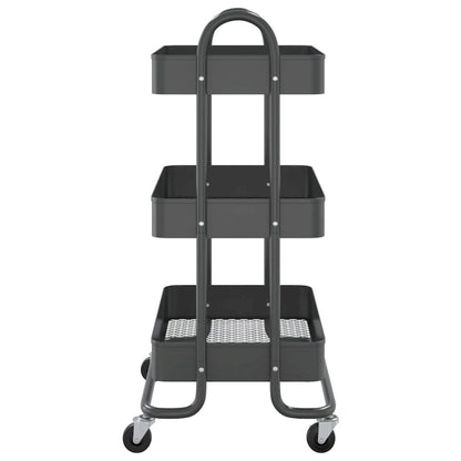 vidaXL Trolley 3-Tier Kitchen Trolley Kitchen Island Storage Utility Cart - 16.9 x 13.4 x 31.1