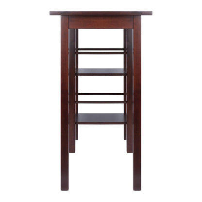 Egan Breakfast Kitchen Island with Shelves, Walnut - 45W x 19.7D x 36.2H