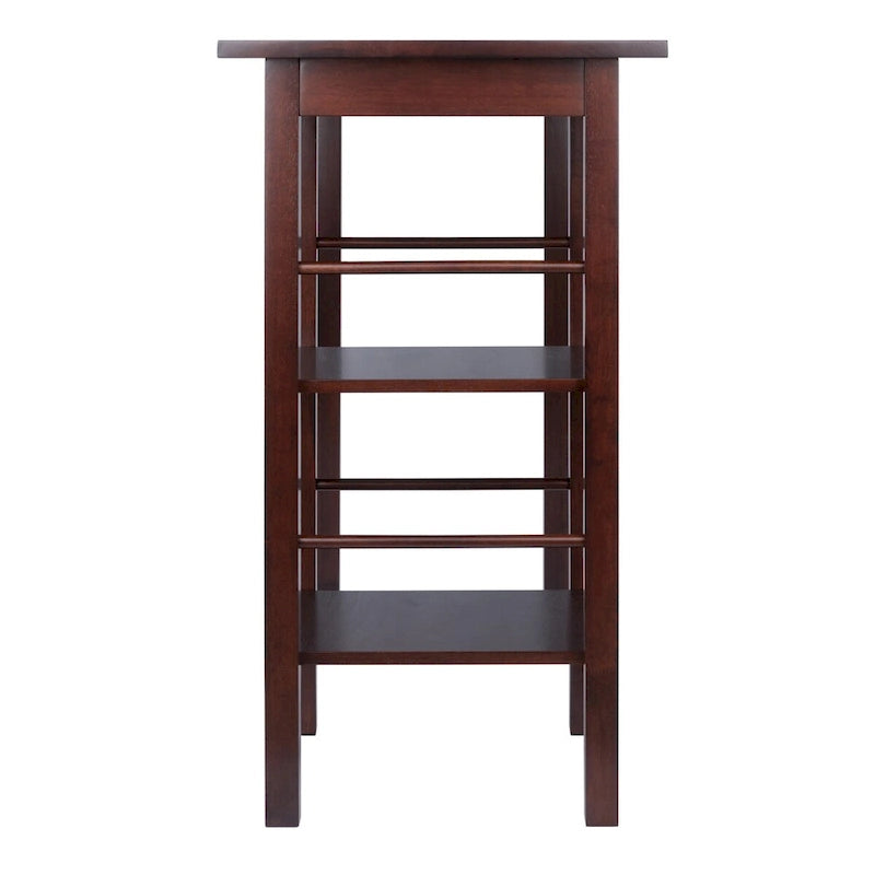 Egan Breakfast Kitchen Island with Shelves, Walnut - 45W x 19.7D x 36.2H