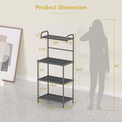 Versatile 4-Tier Kitchen Storage Rack - Stylish Bakers Rack Organizer - 23.5 x 13.5 x 53.5 (L x W x H)