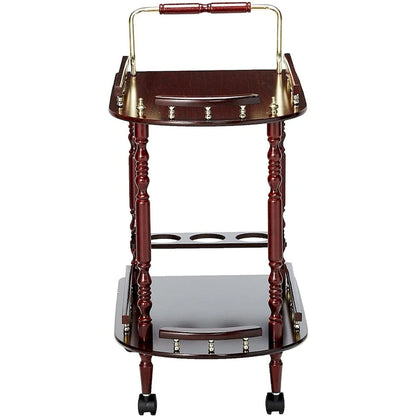 2-Tier Serving Cart, Brown - 31.25 H x 24.75 W x 15.75 L Inches