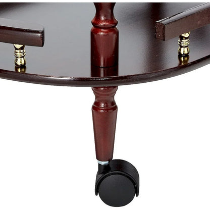 2-Tier Serving Cart, Brown - 31.25 H x 24.75 W x 15.75 L Inches
