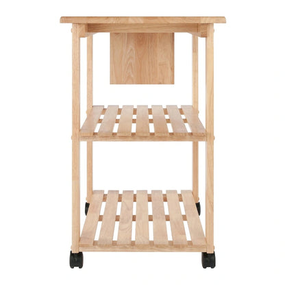 Mario Utility Kitchen Cart, Natural - 33.19 x 20.47 x 31.93 inches