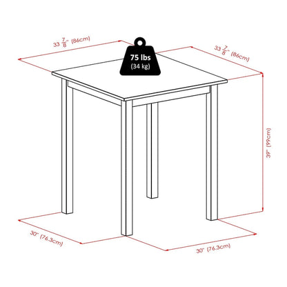 3-Pc High Table with V-Back Bar Stools, Walnut