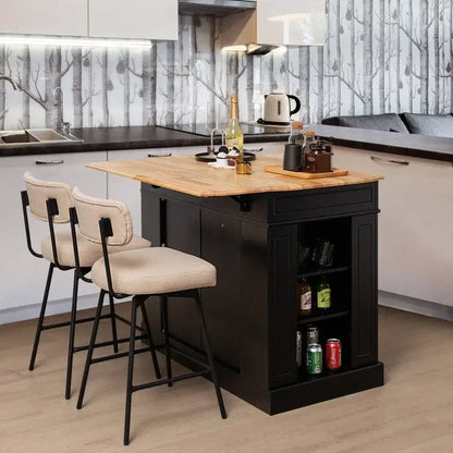 Kitchen Island with Storage and 3-Level Adjustable Shelves - 47 x 36 x 36 (L x W x H)