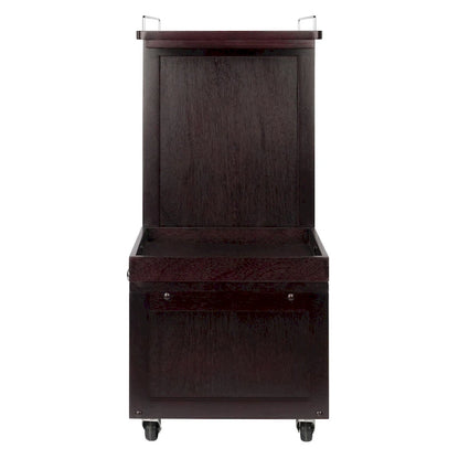 Galen Entertainment Cart, Espresso - 34.25 x 16.77 x 34.37 inches