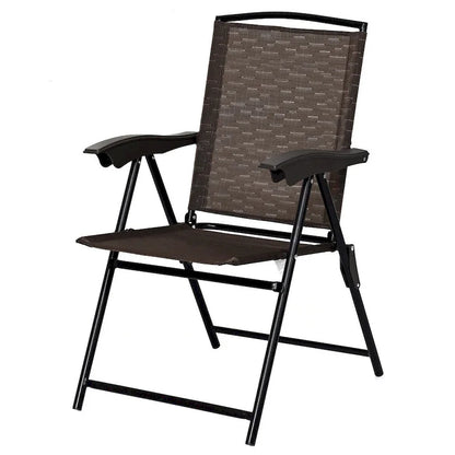 Gymax 4PCS Adjustable Folding Fabric Chair Powder Coated Steel Tube - 21 x 27 x 35.5