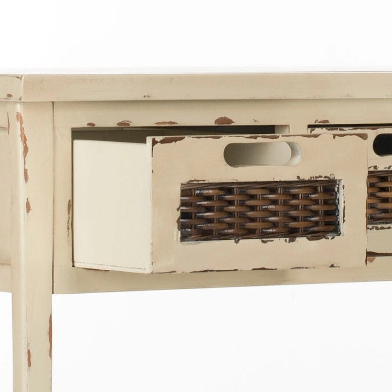 SAFAVIEH Lanie Distressed 3-Drawer Black Console Table - 34  x 14  x 30  - 34Wx14Dx30H