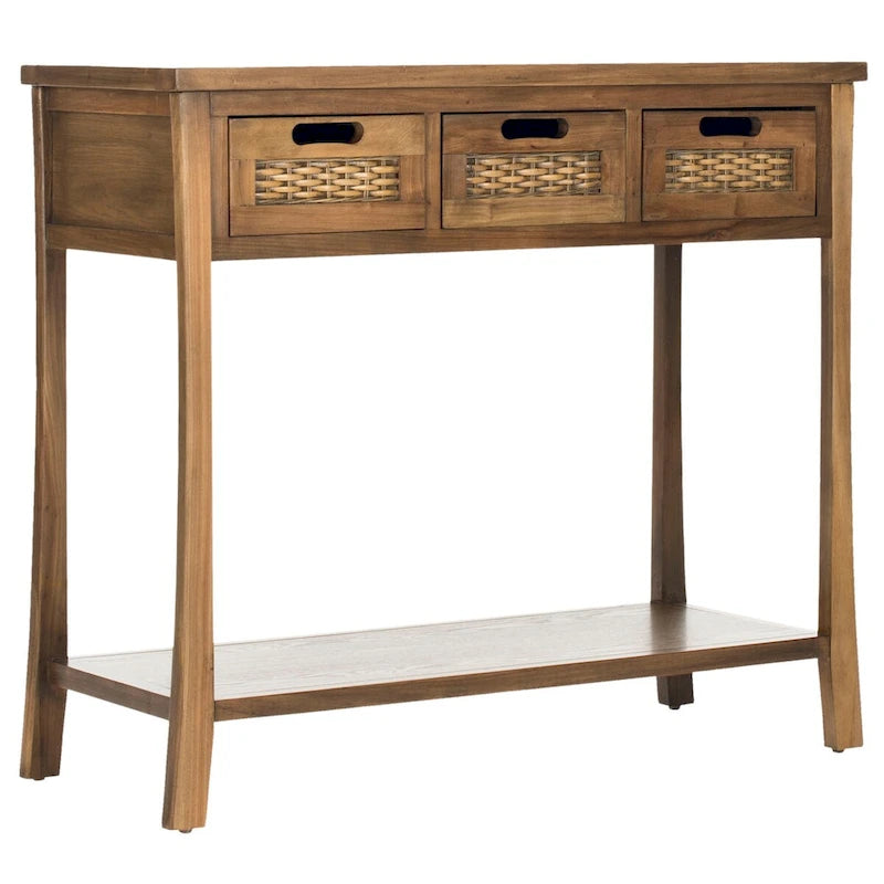 SAFAVIEH Lanie Distressed 3-Drawer Black Console Table - 34  x 14  x 30  - 34Wx14Dx30H
