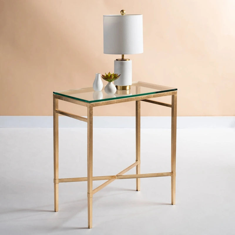 SAFAVIEH Couture Vallie Side Table - 22  W x 13  D x 25  H - 22Wx13Dx25H