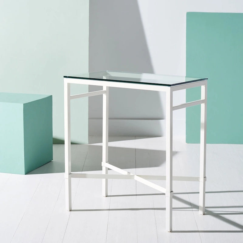 SAFAVIEH Couture Vallie Side Table - 22  W x 13  D x 25  H - 22Wx13Dx25H